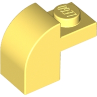 Lego kostka (kostička) 2x1x1 1/3 zakulacená nahoře, světle žlutá jasná (6133822)